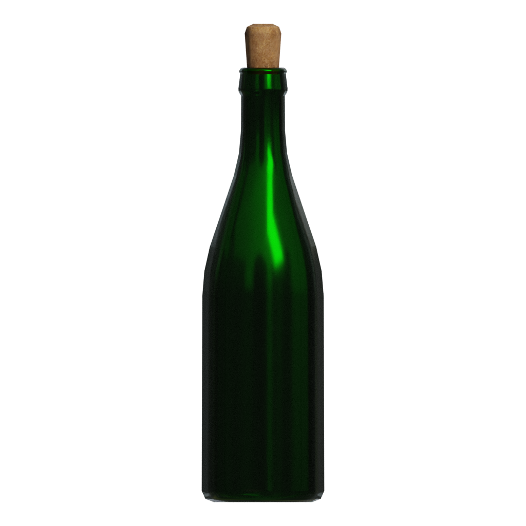 Back view of the Wine Bottle 3D model