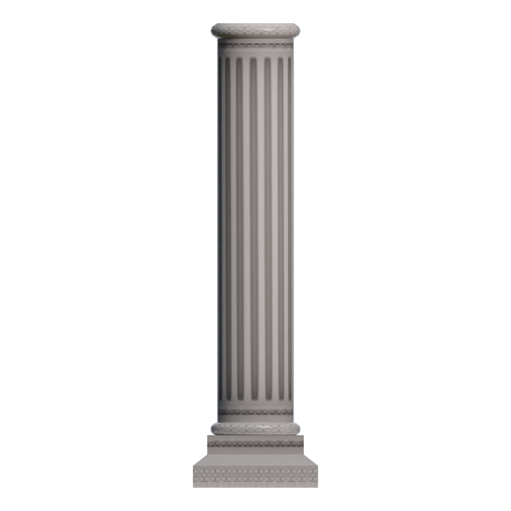 Back view of the Doric Column 3D model