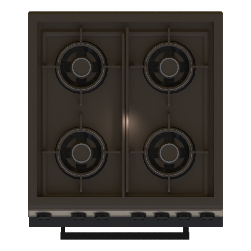 Top view of the Gas Stove 3D model
