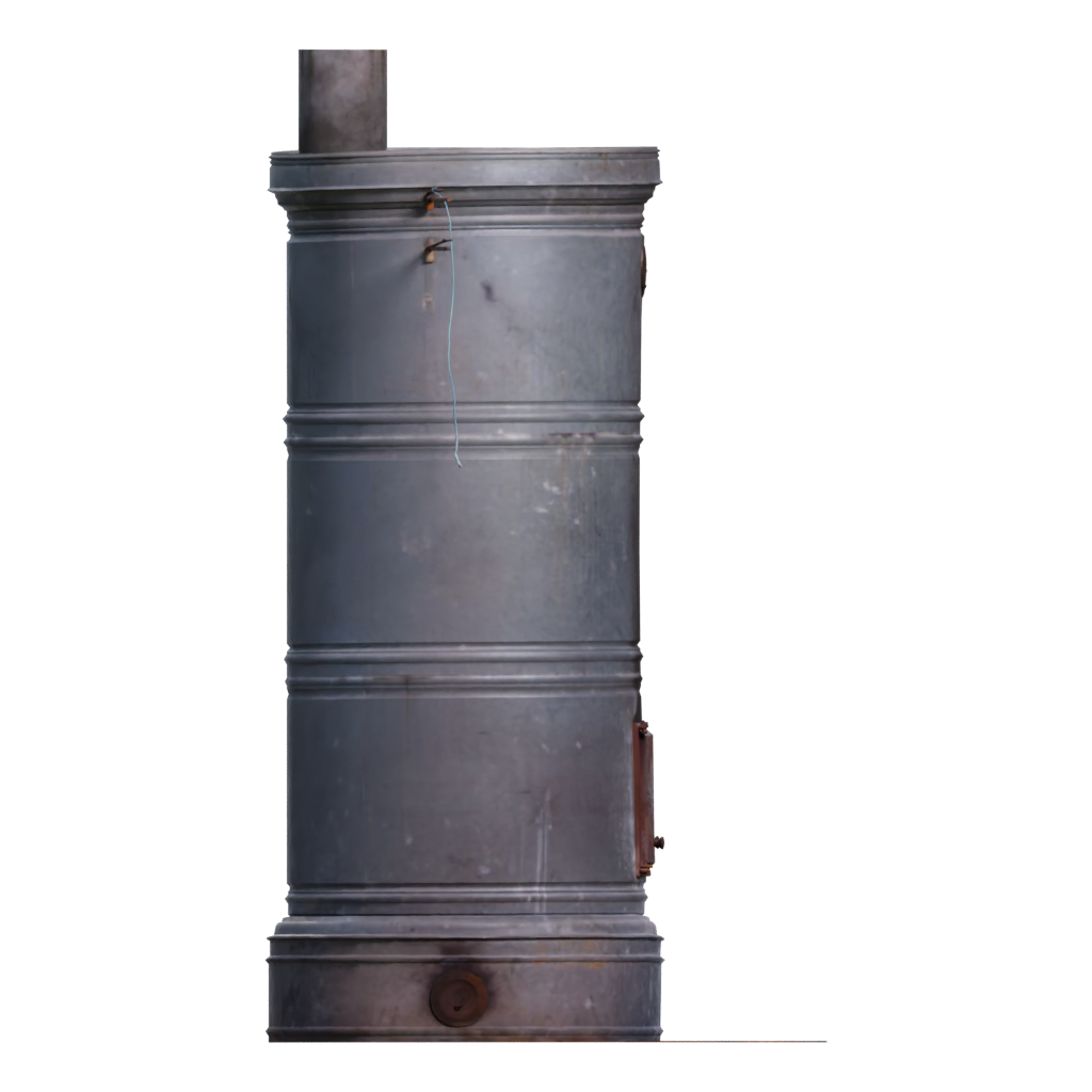 Right view of the Scandinavian Masonry Heater 3D model