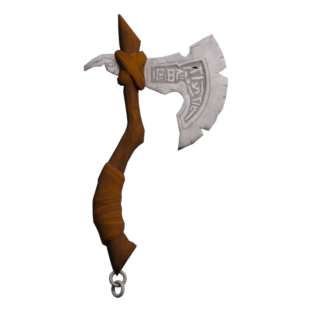 Back view of the Axe Low Poly 3D model