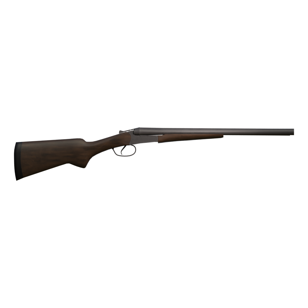 Back view of the Double Barrel Shotgun 3D model
