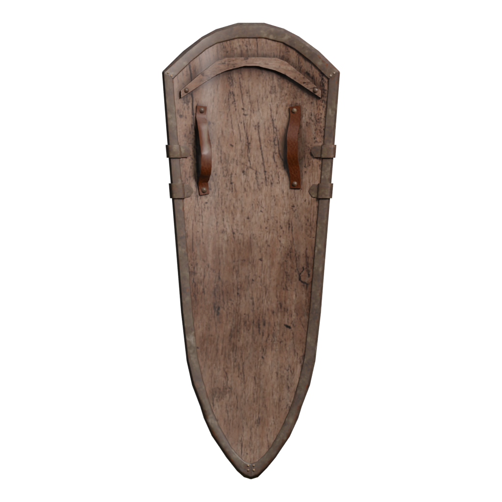 Back view of the Kite Shield 3D model