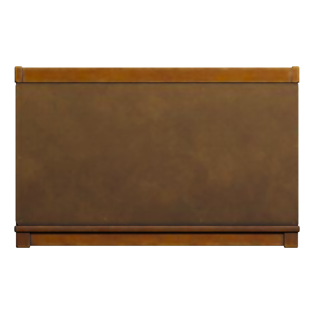 Back view of the Vintage Wooden Drawer 3D model