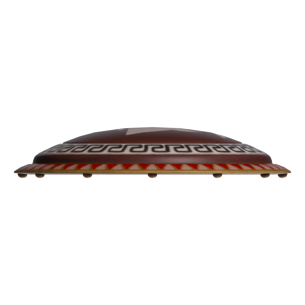 Bottom view of the Greek Shield 2 3D model