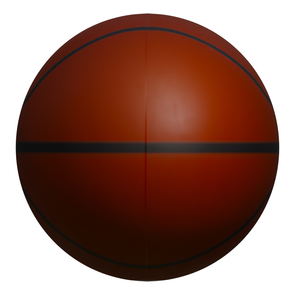 Back view of the Simple Basketball 3D model