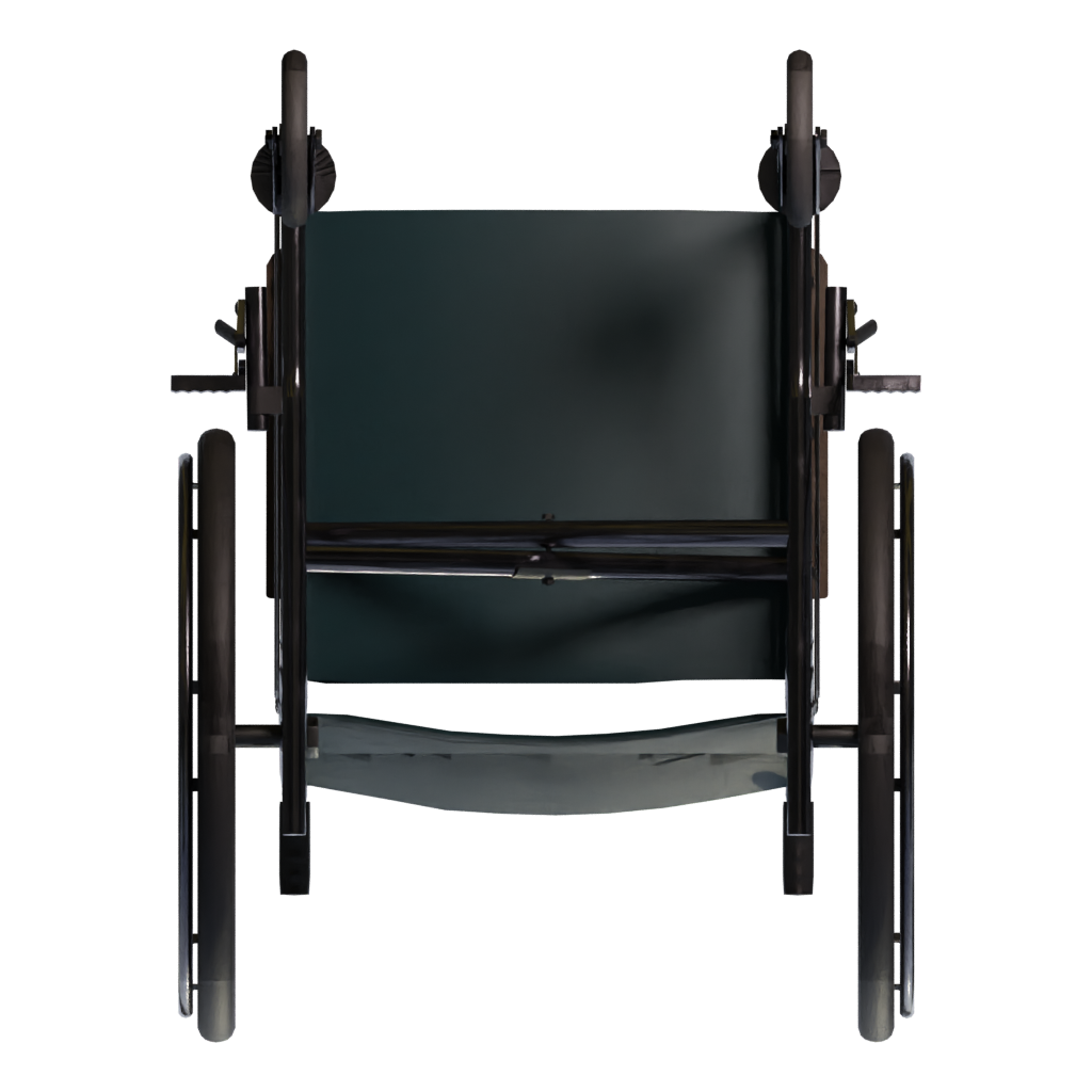 Bottom view of the Wheelchair 3D model