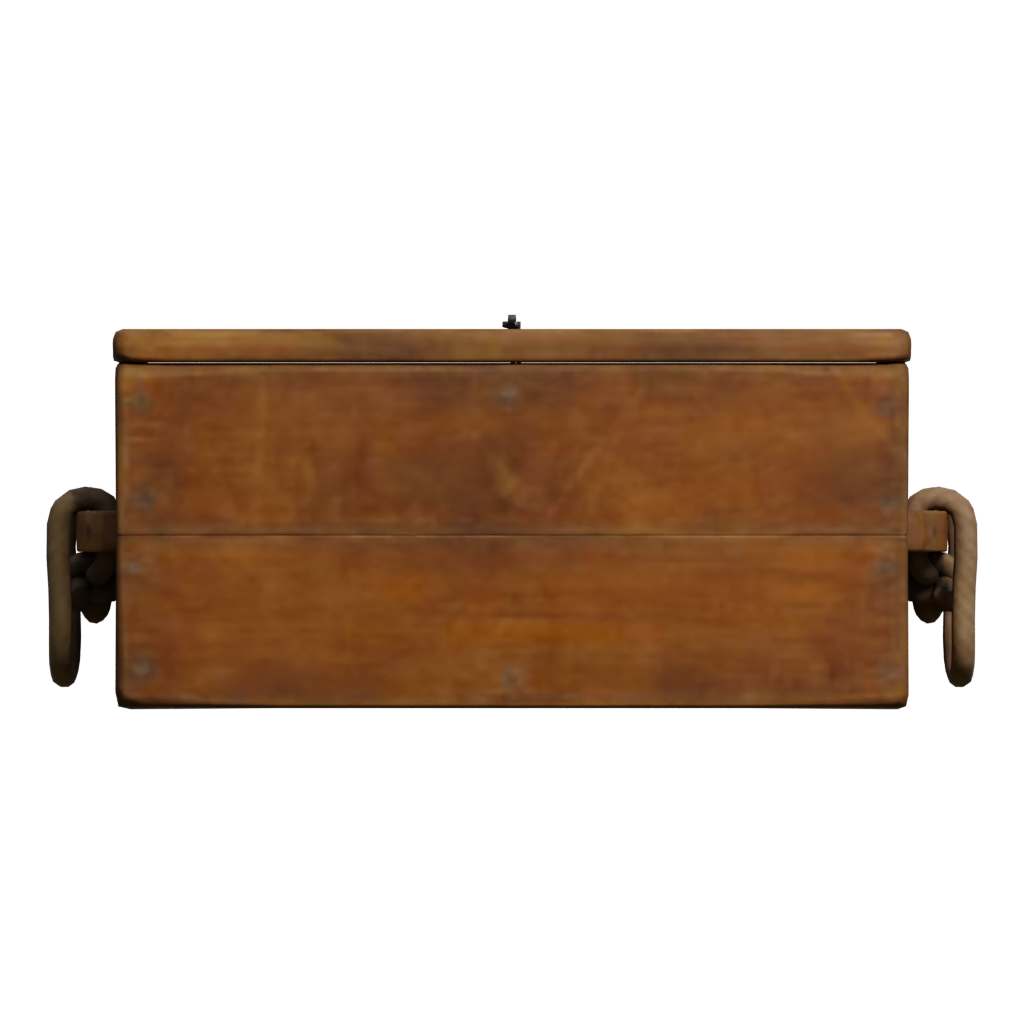 Back view of the Wooden Crate 3D model