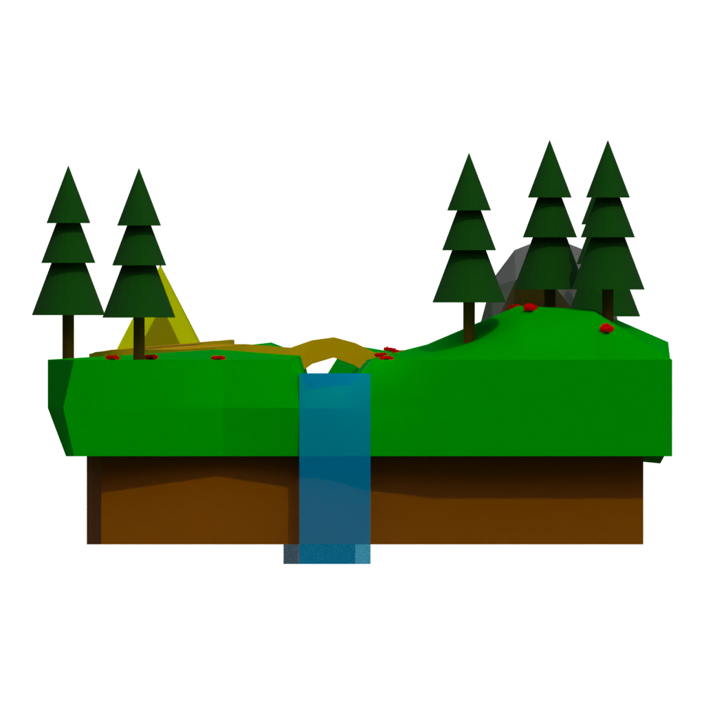 Back view of the Farm Landscape 3D model