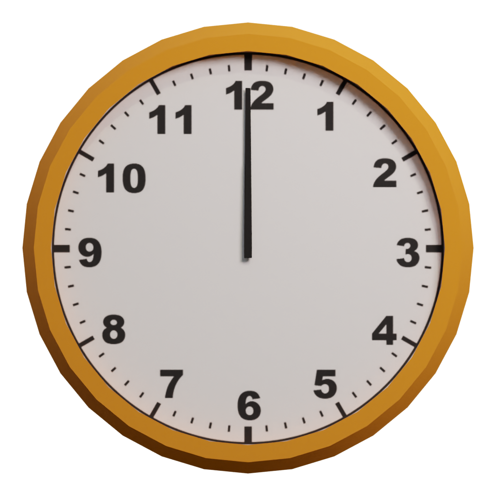 Front view of the Clock 3D model