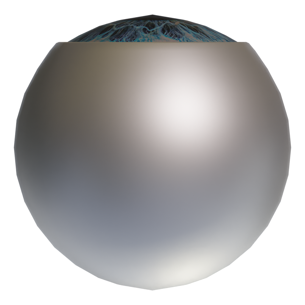 Bottom view of the Eye 3D model