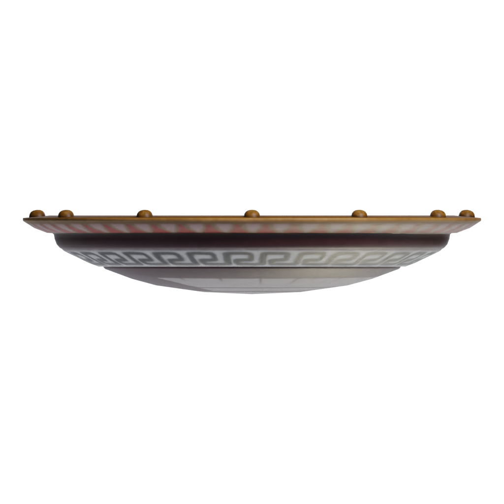 Top view of the Greek Shield 2 3D model