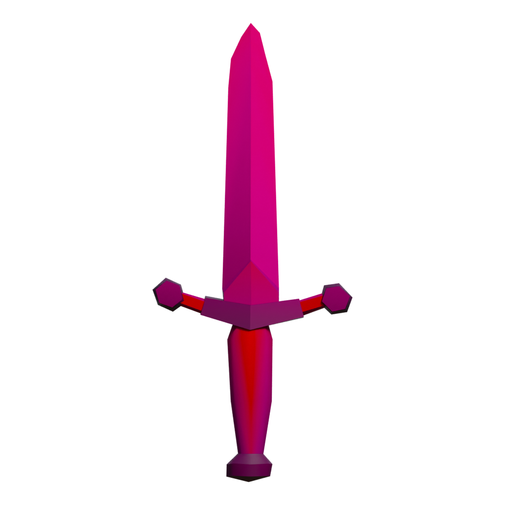 Back view of the Purpleglowingsword 3D model