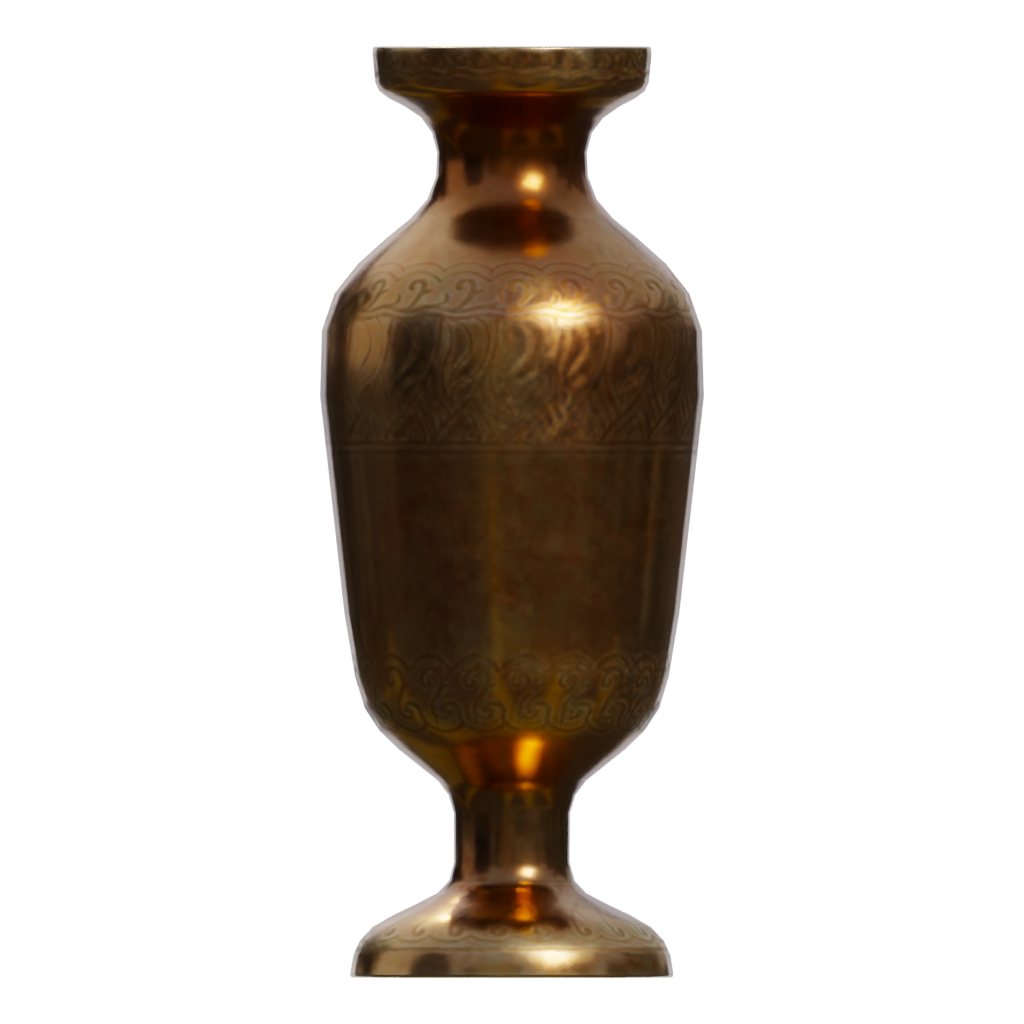 Left view of the Brass Vase 3D model