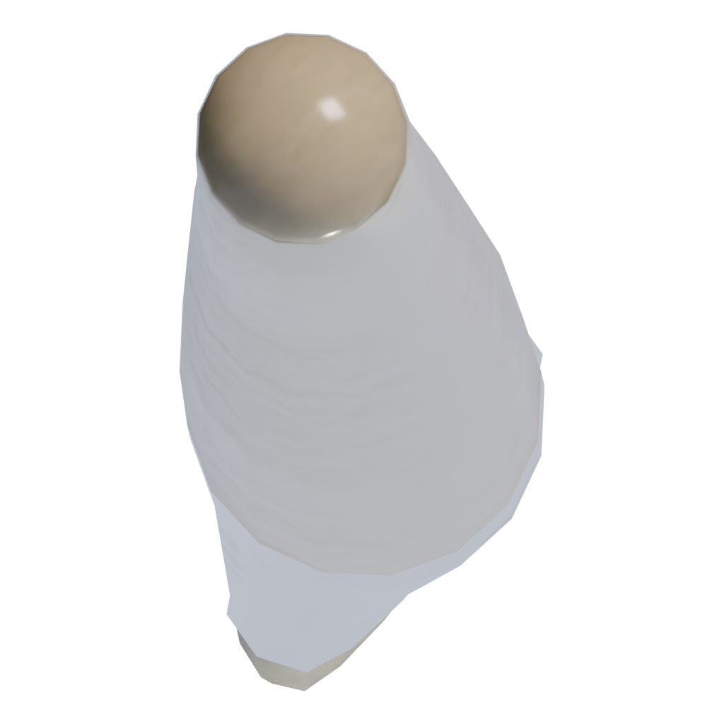 Bottom view of the Paintbrush 3D model