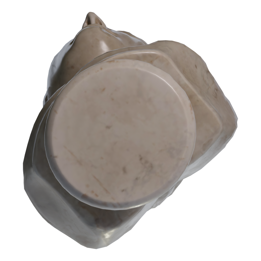Bottom view of the Marble Bust 3D model