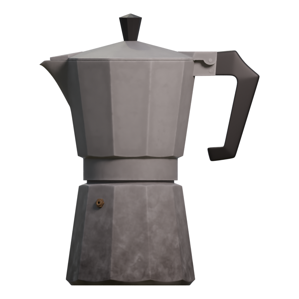 Left view of the Moka Pot 3D model