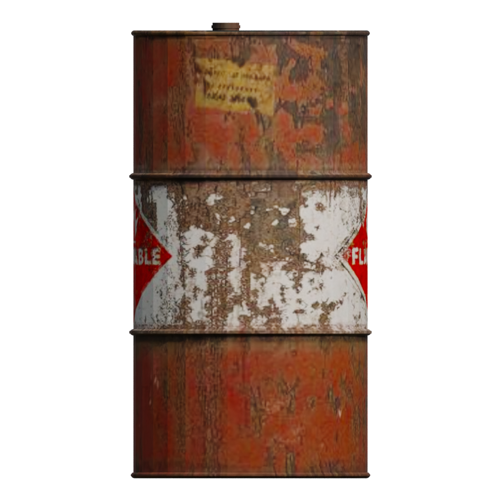 Front view of the Oil Barrel 3D model