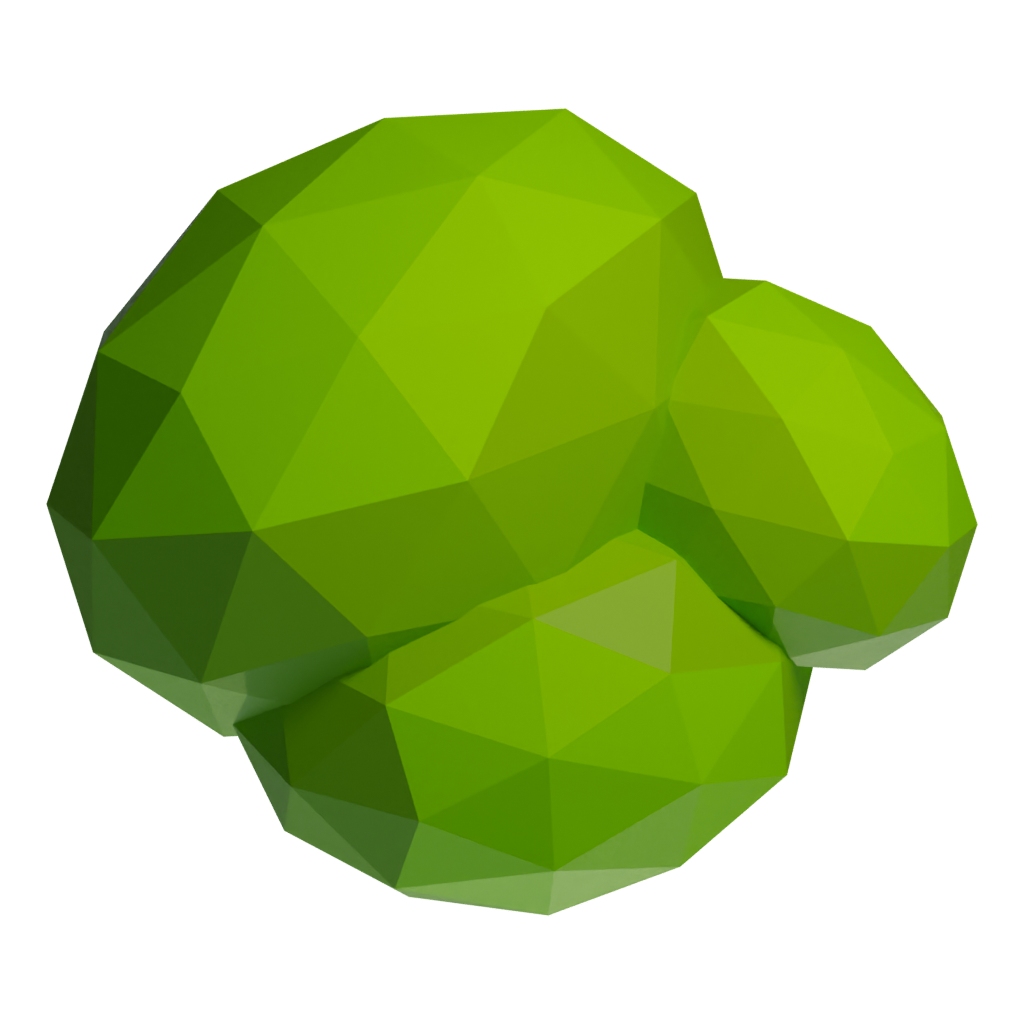 Top view of the Low Poly Tree In Grass 3D model