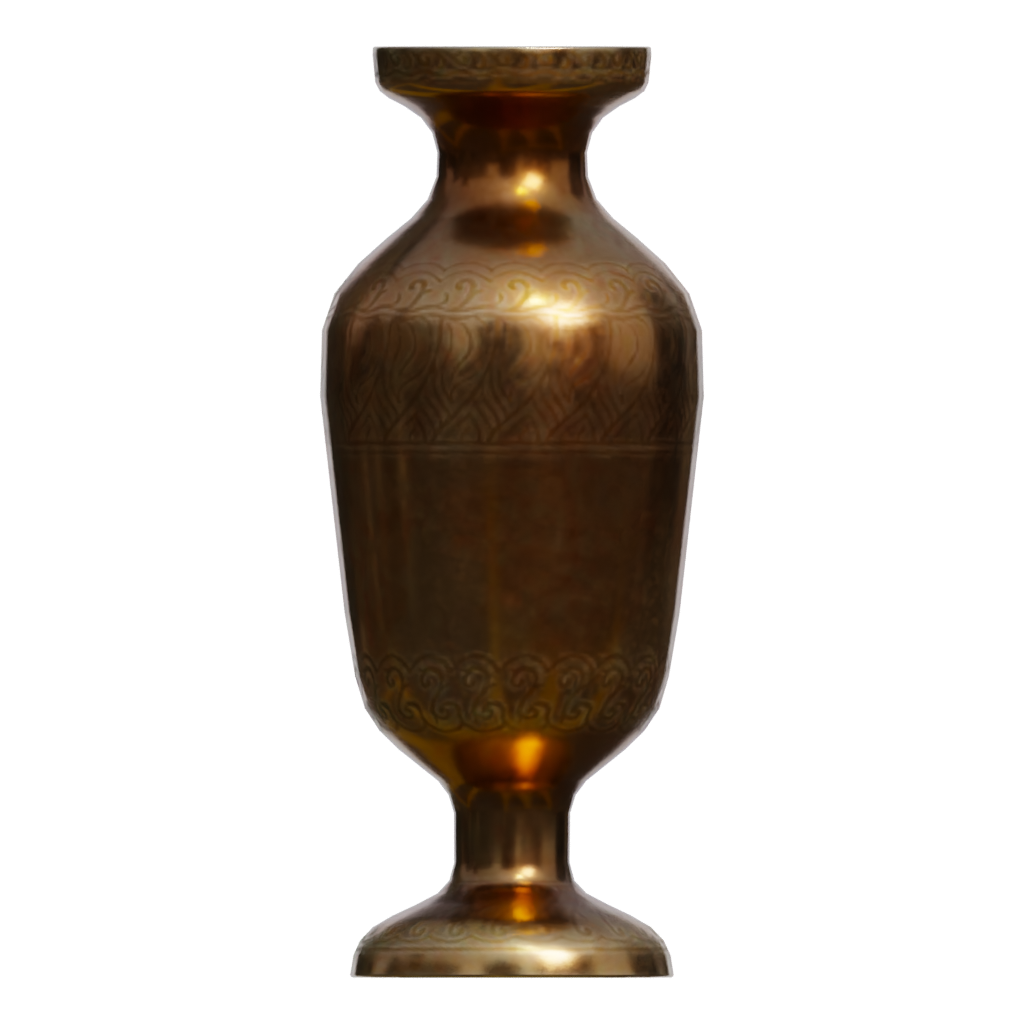 Back view of the Brass Vase 3D model