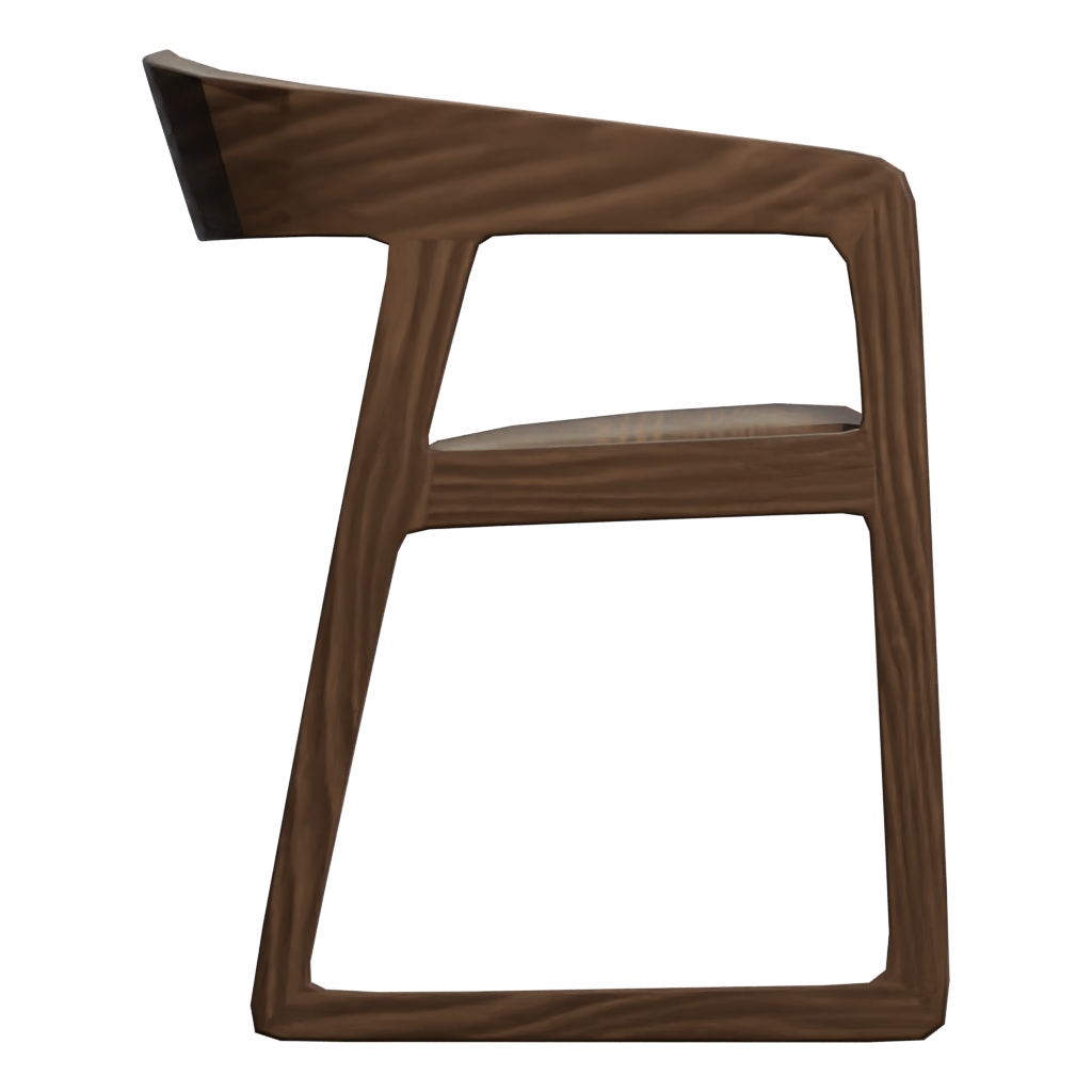 Right view of the Wood Chair 3D model