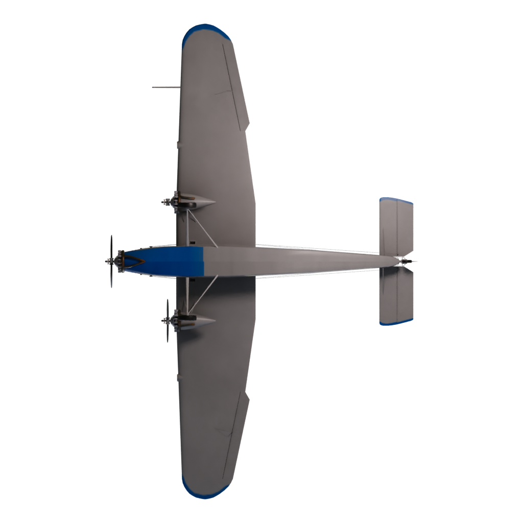 Bottom view of the Lublin R X Bis 3D model