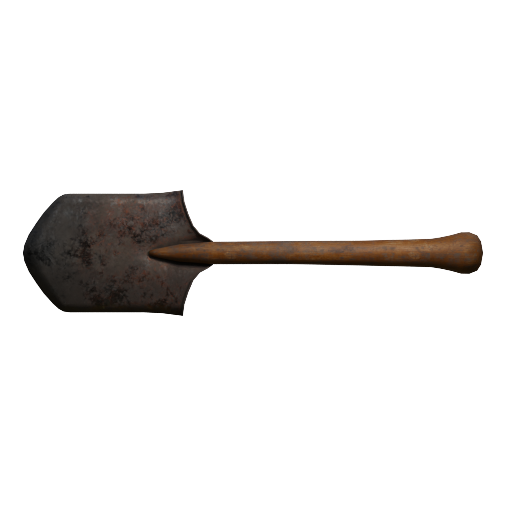 Back view of the Medieval Shovel 3D model