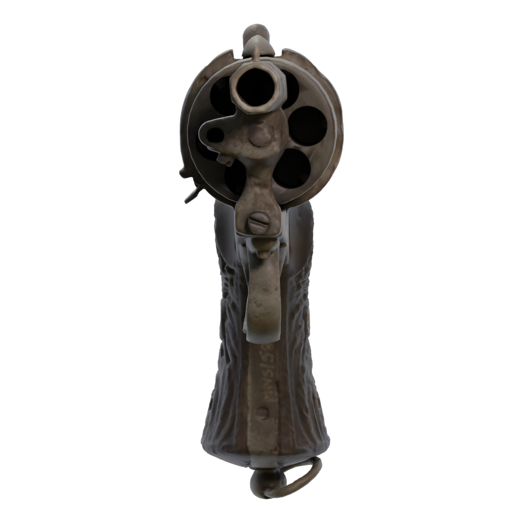 Right view of the Dueling Pistol 3D model