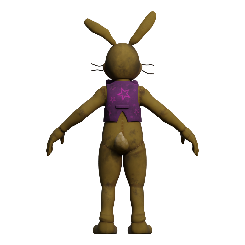 Back view of the Glitchtrap FNAF Vr 3D model