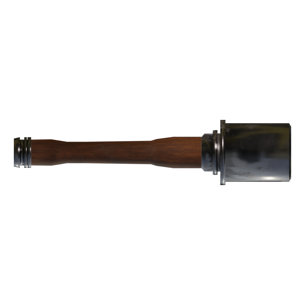 Top view of the Stielhandgranate 3D model