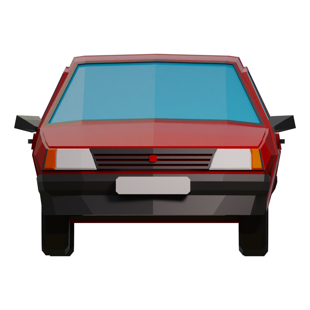 Right view of the Lada Samara Vaz 21099 3D model