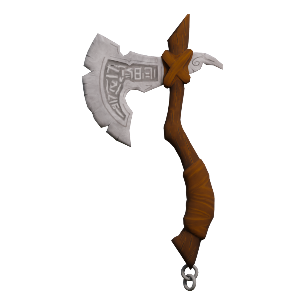 Front view of the Axe Low Poly 3D model