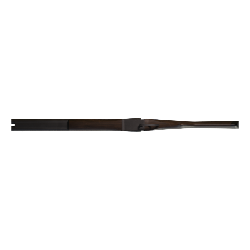 Bottom view of the Double Barrel Shotgun 3D model
