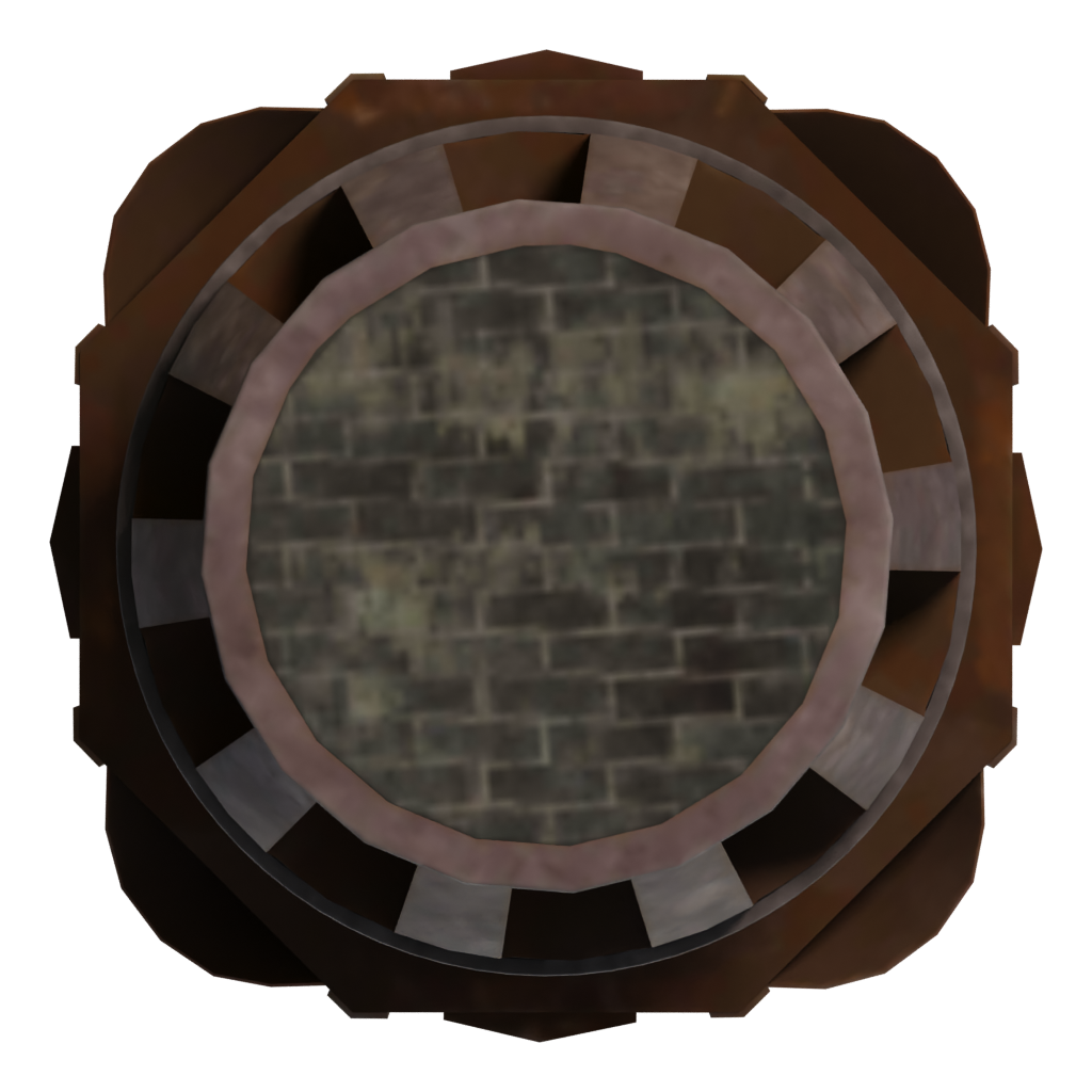 Bottom view of the Watch Tower 3D model