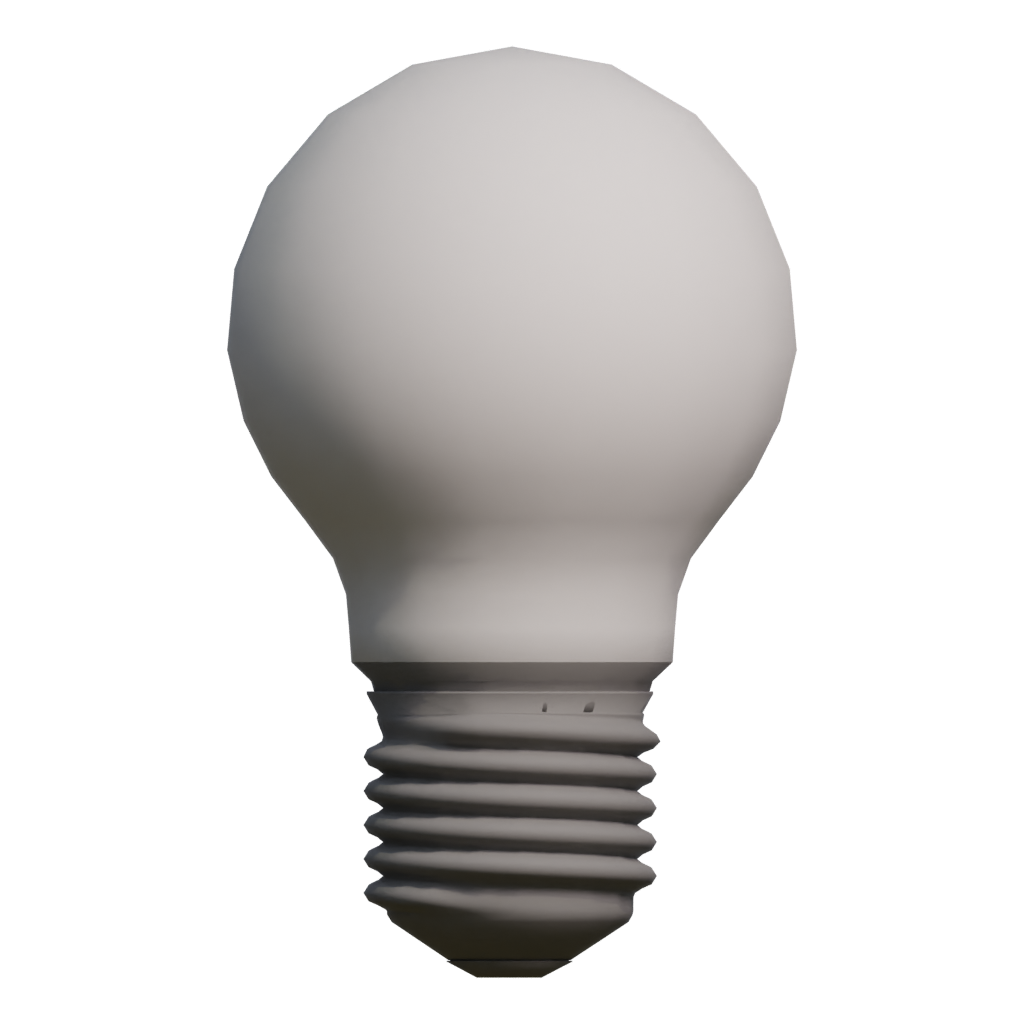 Back view of the Light Bulb 3D model