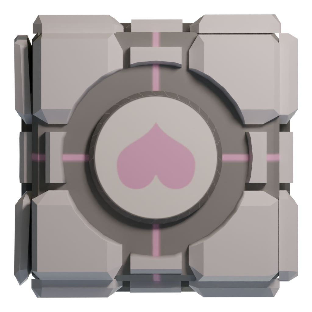 Top view of the Companion Cube From Portal2 Videogame 3D model