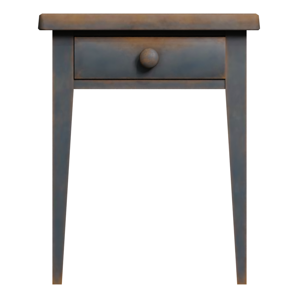 Front view of the Painted Wooden Nightstand 3D model