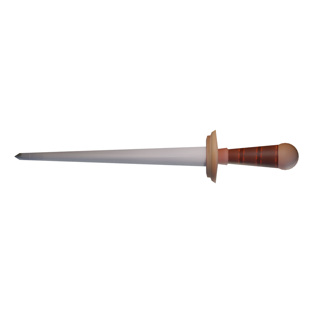 Top view of the Cartoon Dagger 3D model