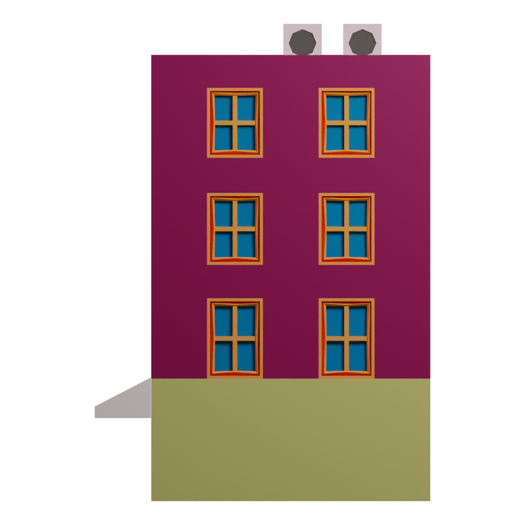 Left view of the Ice Cream Shop 3D model