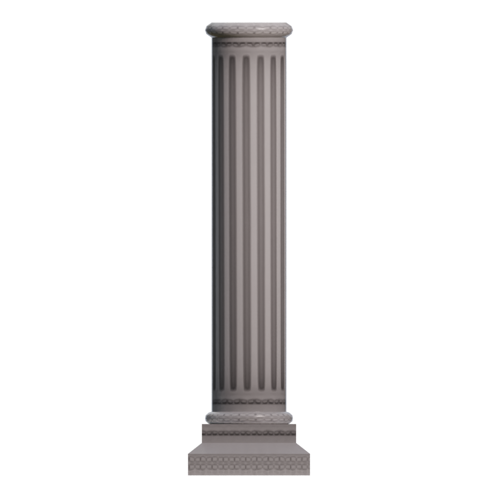 Right view of the Doric Column 3D model