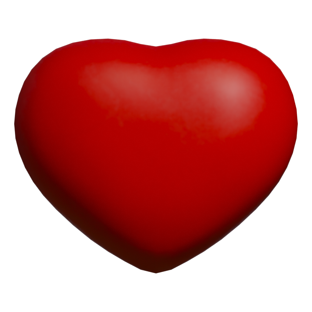 Front view of the Heart 3D model