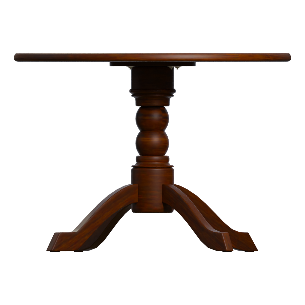 Left view of the Round Wooden Table 3D model