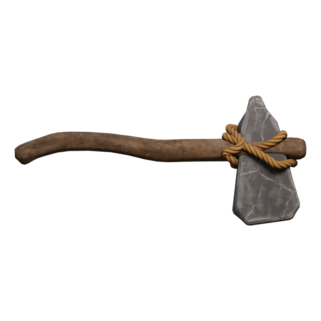 Back view of the Stone Axe 3D model