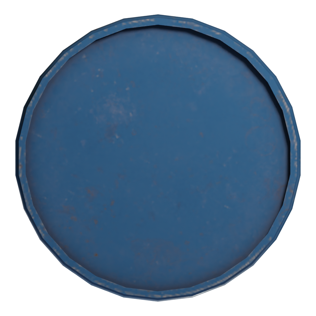 Bottom view of the Barrel 3D model