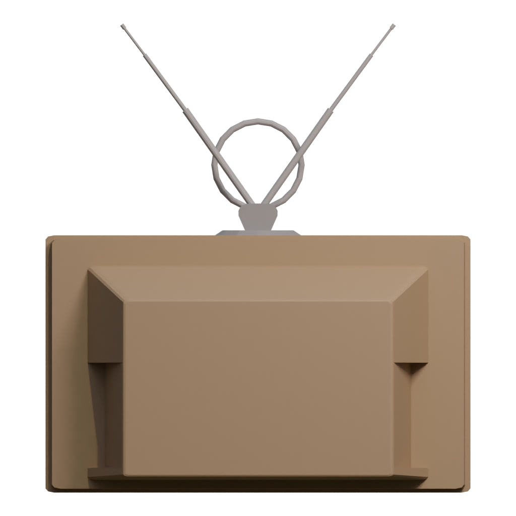 Back view of the TV Low Polly 3D model