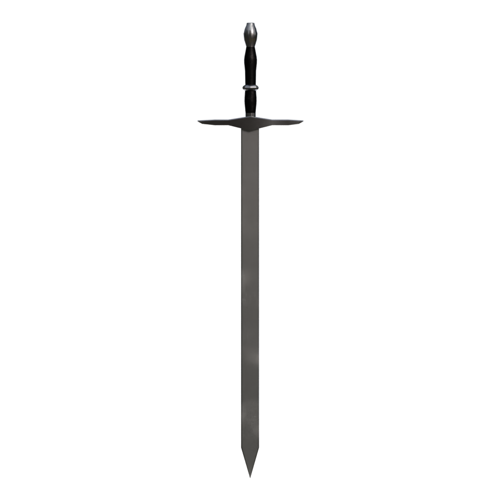 Front view of the Low Poly Medieval Sword 3D model