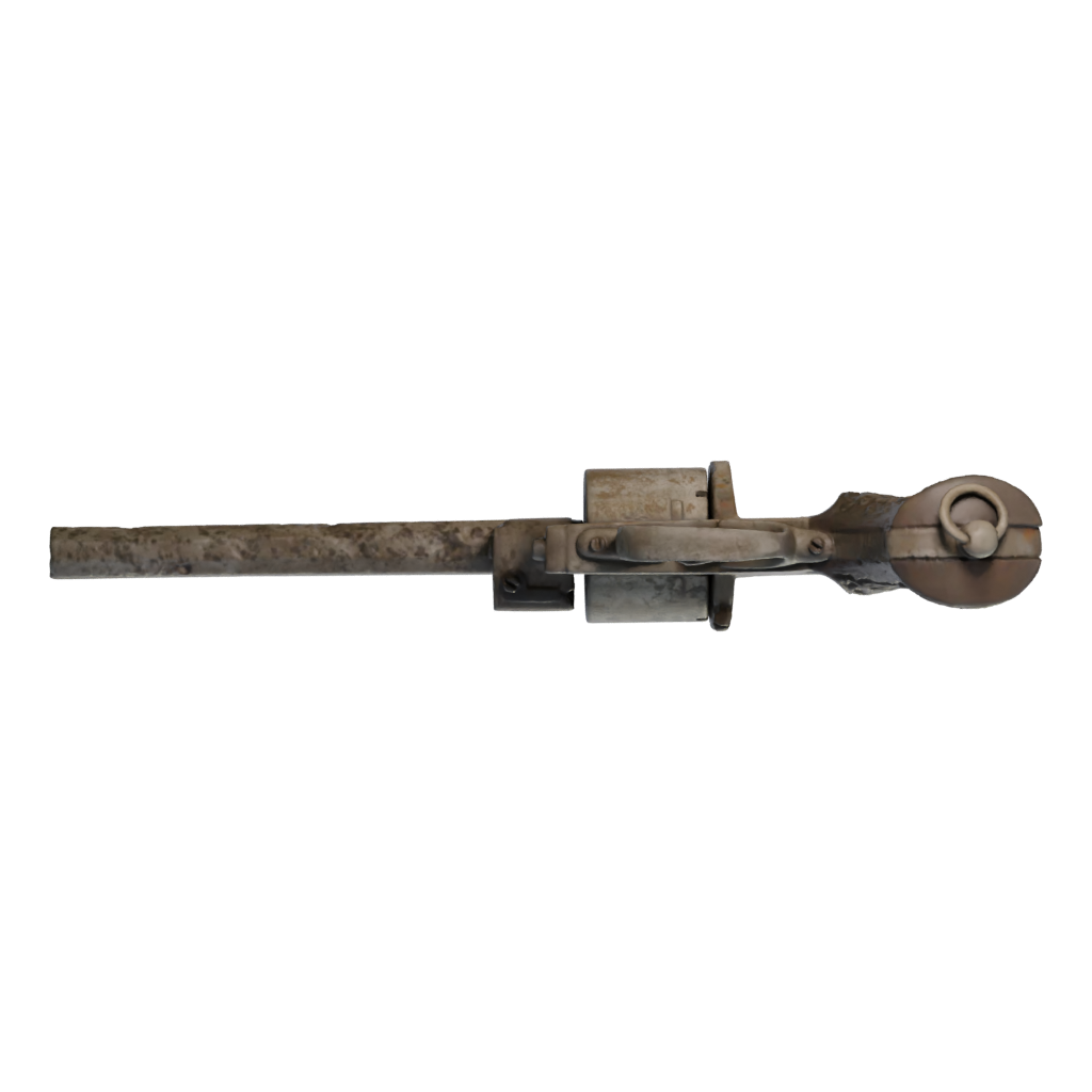 Bottom view of the Dueling Pistol 3D model