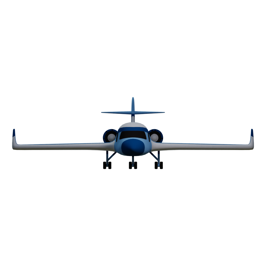 Left view of the Avion Comercial 3D model