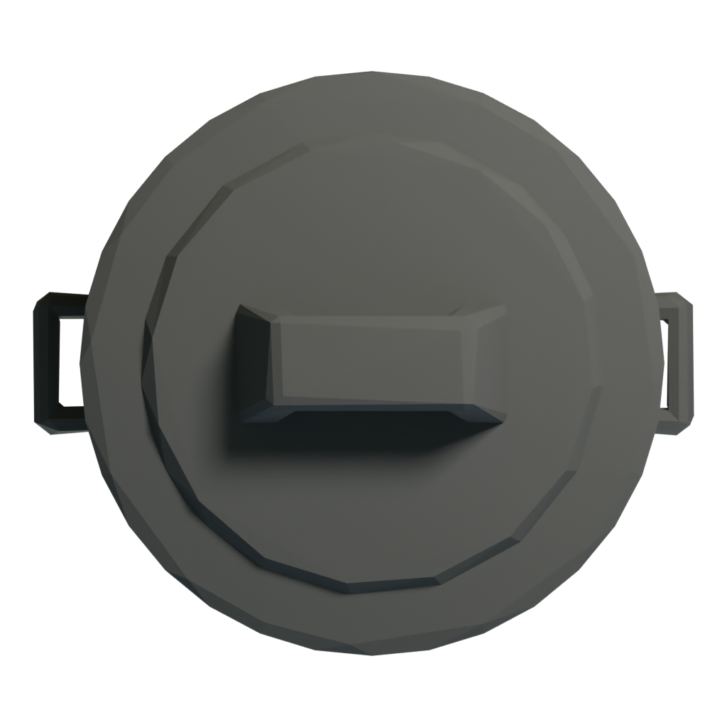 Top view of the Free Desktop Trash Can With Lid 3D model
