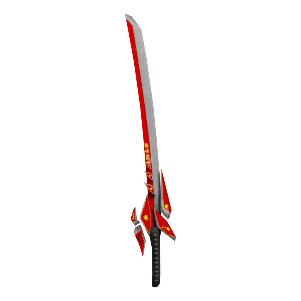 Back view of the Red Sword 3D model
